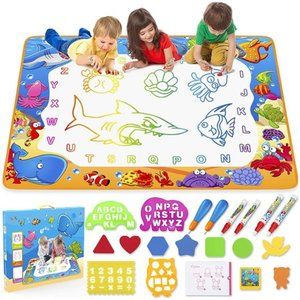 Water Doodle Mat - Kids Painting Writing Doodle Toy Mat for Age 2 - 7 Year Old